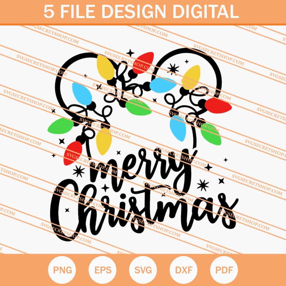 Merry Christmas Mickey Light SVG, Mickey SVG, Disney SVG - SVG Secret Shop.jpg