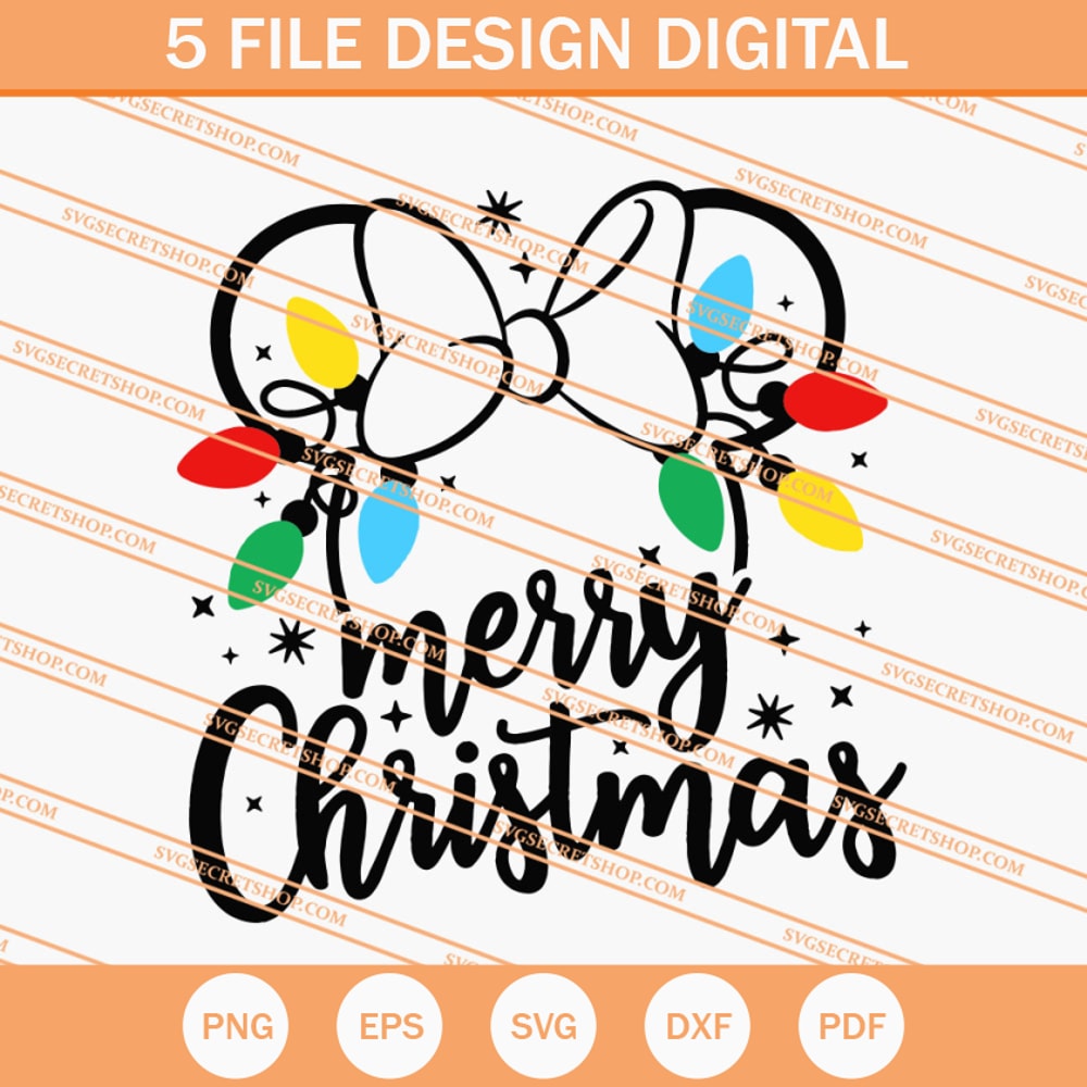 Merry Christmas Minnie Light SVG, Minnie SVG, Disney SVG - SVG Secret Shop.jpg