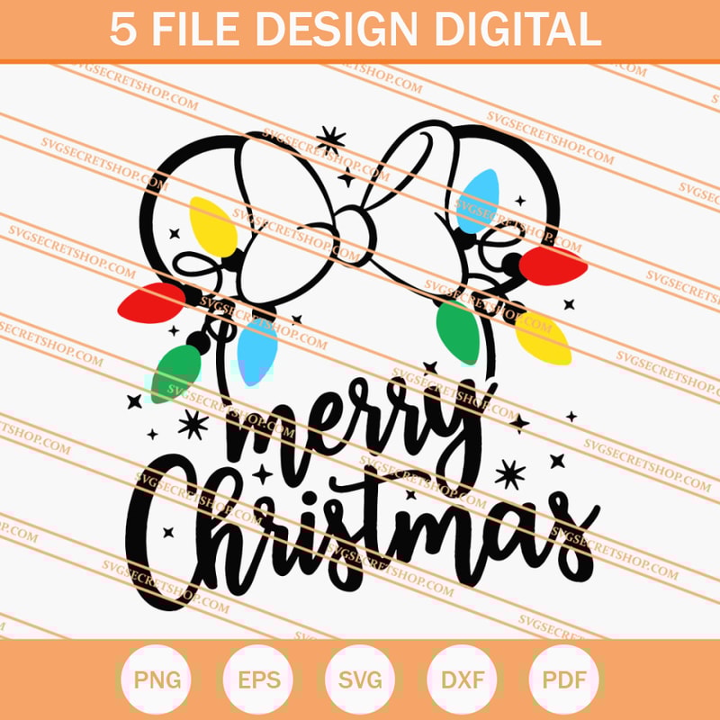 Merry Christmas Minnie Light SVG, Minnie SVG, Disney SVG - SVG Secret Shop.jpg