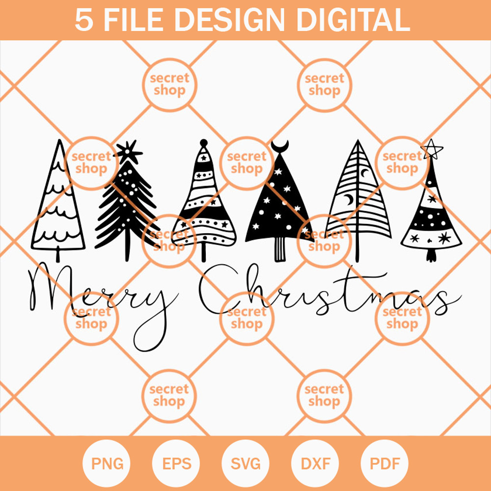 Merry Christmas Tree SVG, Christmas SVG, Tree SVG, Santa Claus SVG - SVG Secret Shop.jpg