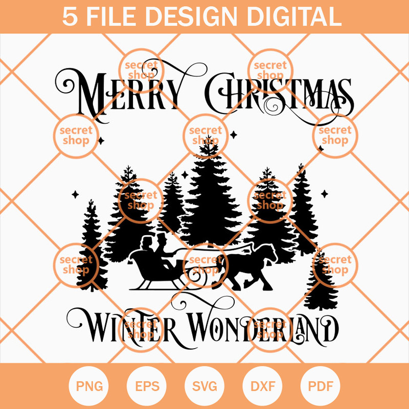 Merry Christmas Winter Wonderland SVG, Couple Rides Reindeer SVG, Xmas Couple In The Jungle SVG - SVG Secret Shop.jpg
