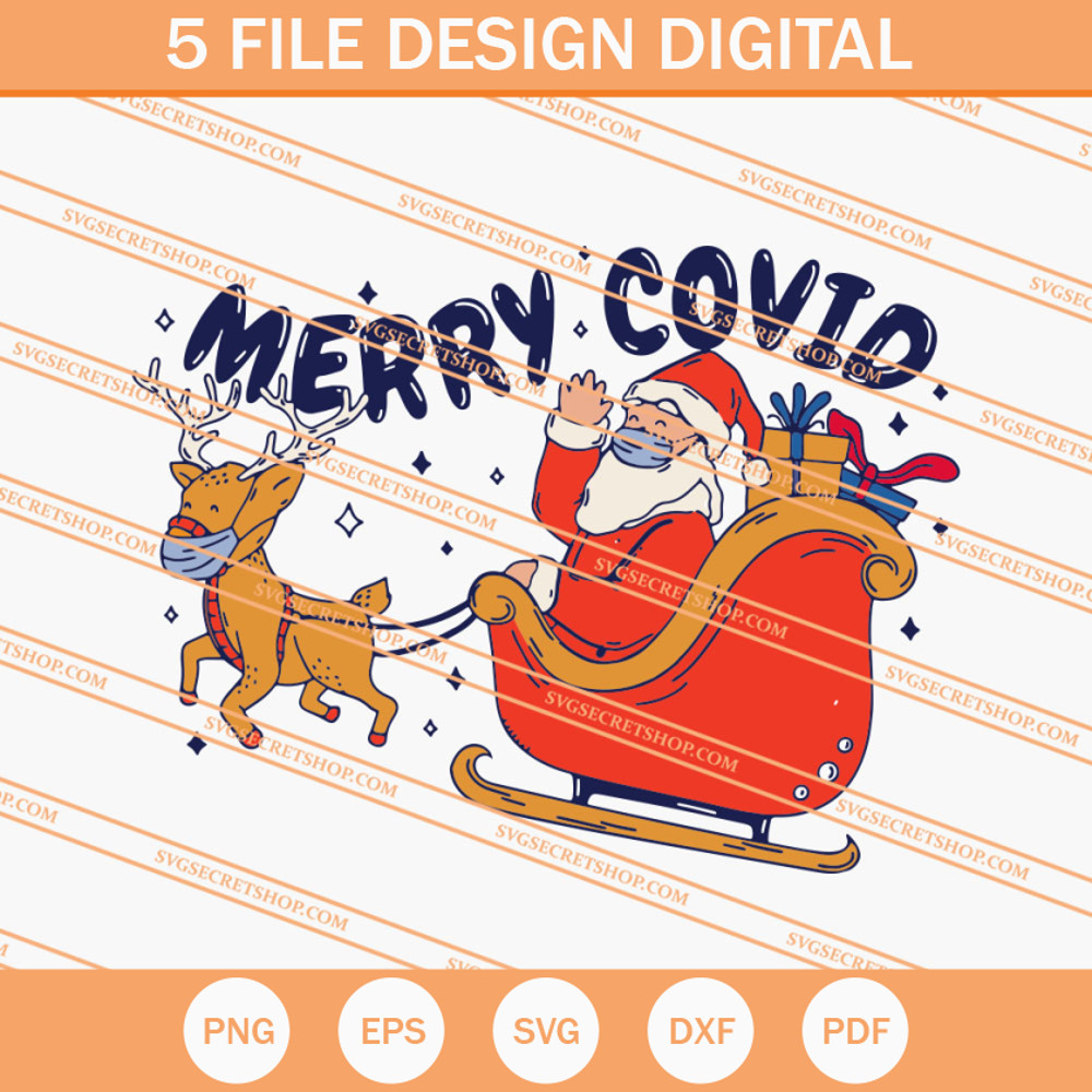 Merry Covid SVG, Christmas SVG, Santa SVG, Covid 19 SVG - SVG Secret Shop.jpg