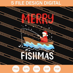 merry fishmas santa svg, christmas svg, fishmas svg