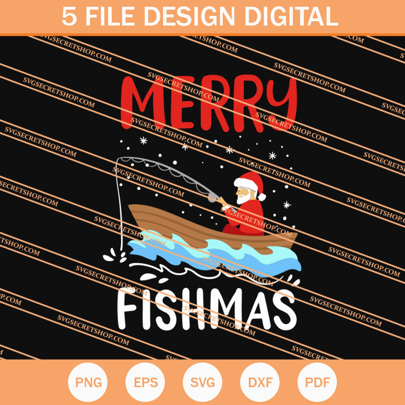 Merry Fishmas Santa SVG, Christmas SVG, Fishmas SVG - SVG Secret Shop.jpg