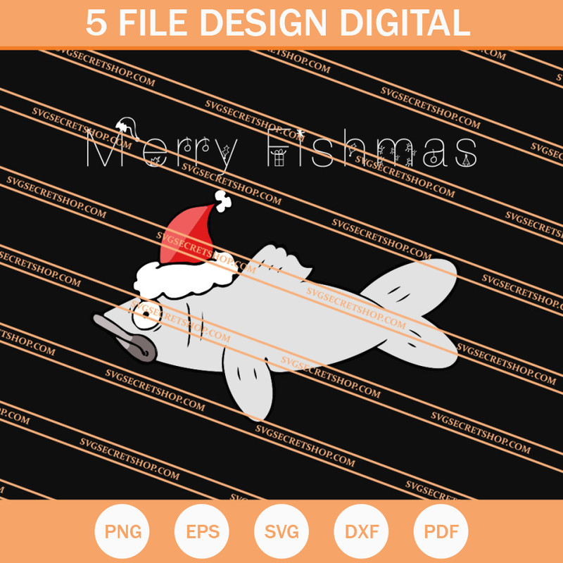 Merry Fishmas SVG, Fishmas SVG, Fishing SVG, Animal SVG - SVG Secret Shop.jpg