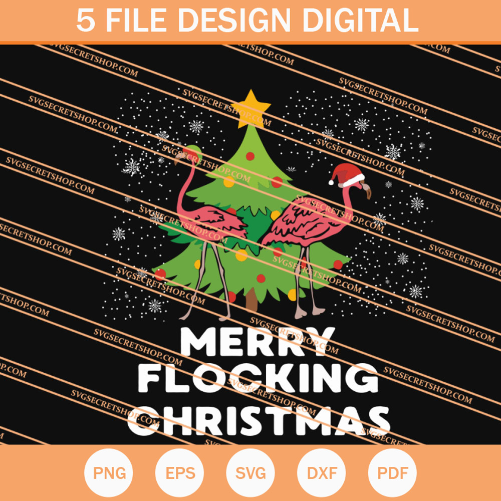 Merry Flocking Christmas SVG, Christmas SVG, Falmingo SVG - SVG Secret Shop.jpg