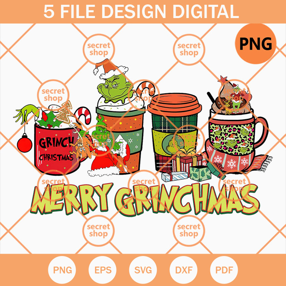 Merry Grinchmas Coffee PNG, Christmas Cup Ornament PNG, Grinches Santa Hat PNG - SVG Secret Shop.jpg