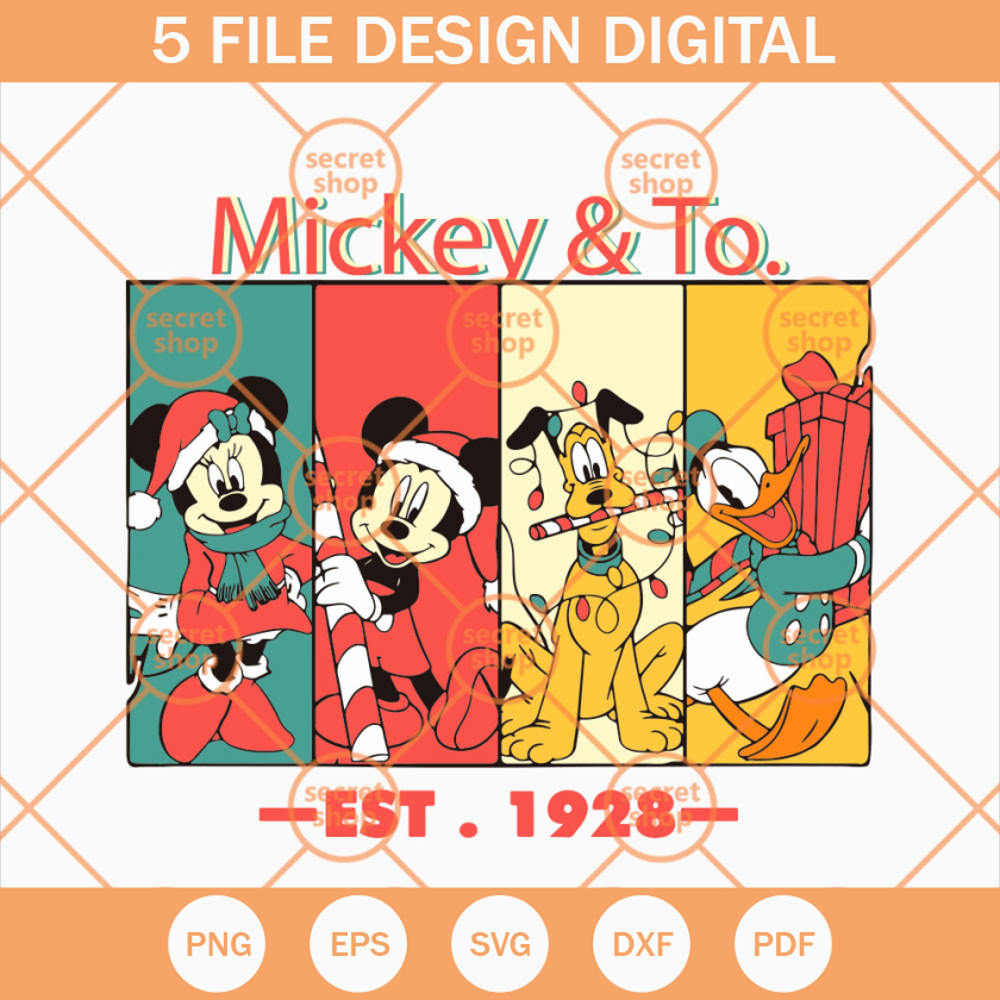 Mickey And Co Christmas SVG, Mickey and His Friends SVG, Merry Christmas Disney Mouse SVG - SVG Secret Shop.jpg