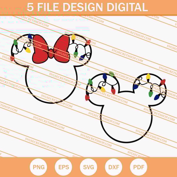 Mickey Christmas Light SVG, Mickey SVG, Disney SVG, Christmas SVG - SVG Secret Shop.jpg