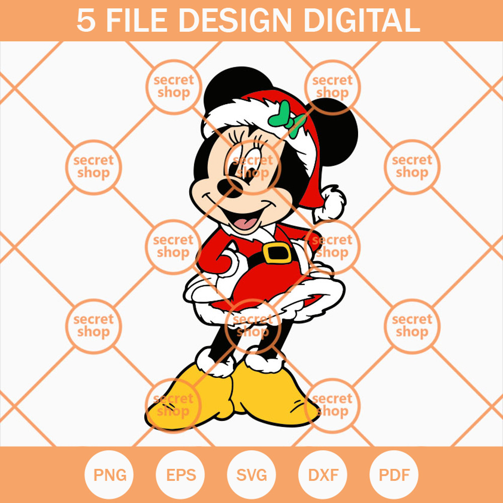 Minnie Christmas SVG, Minne Is Micky's girlfriend SVG, Minnie Wears Red Dress SVG - SVG Secret Shop.jpg