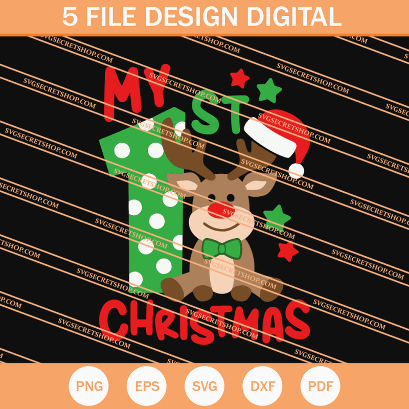My 1st Christmas SVG, Christmas SVG, Reindeer SVG - SVG Secret Shop.jpg
