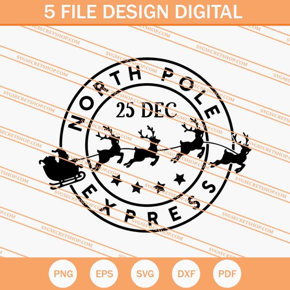 North Pole Express SVG, Christmas SVG, Reindeer SVG - SVG Secret Shop.jpg