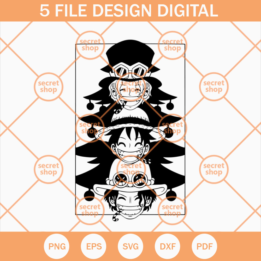 One Piece Brothers Tree SVG, Monkey D. Luffy's Brother SVG, Luffy's Brotherhood Christmas SVG - SVG Secret Shop.jpg