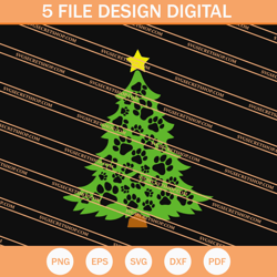 paw christmas tree svg, christmas svg, christmas tree svg
