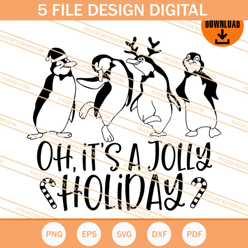 Penguin Oh It's A Jolly Holiday SVG, Penguin SVG - SVG Secret Shop.jpg