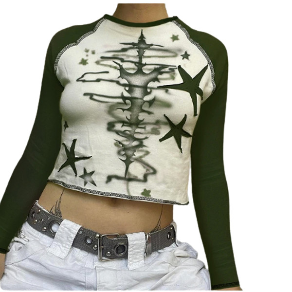 Star Print Crop Top Grunge 2000s Stitched Long Sleeve Women T Shirts Casual Streetwear Cute Graphic Fall Clothing (4).png