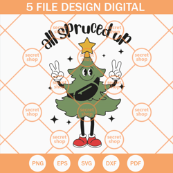 pine all spruced up svg, pine tree peace sign svg, all spruced up christmas tree svg