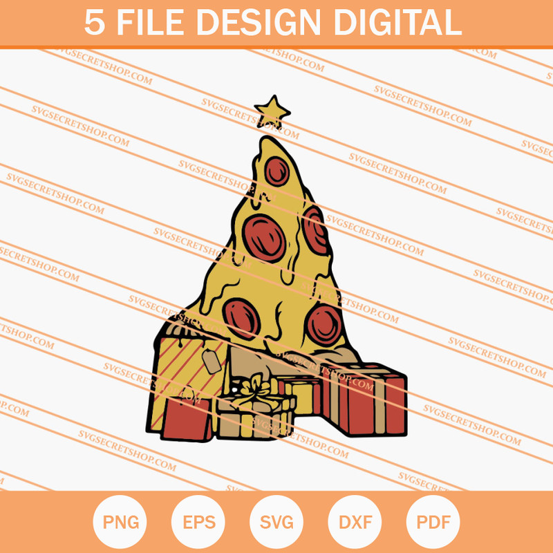 Pizza Christmas Tree SVG, Pizza Christmas SVG, Pizza SVG - SVG Secret Shop.jpg