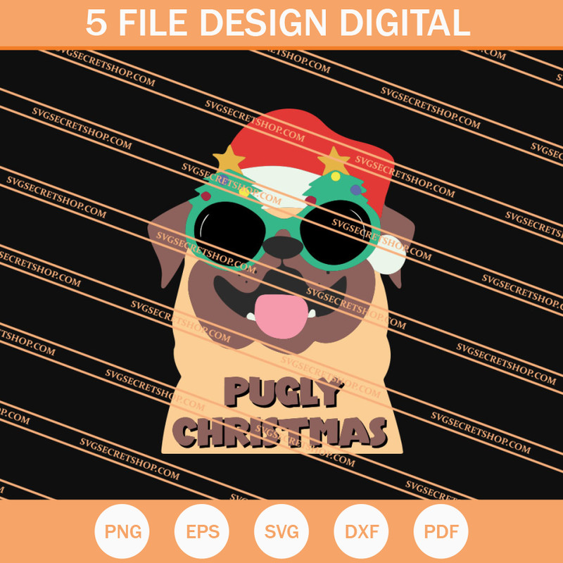 Pugly Christmas SVG, Christmas SVG, Animal SVG - SVG Secret Shop.jpg