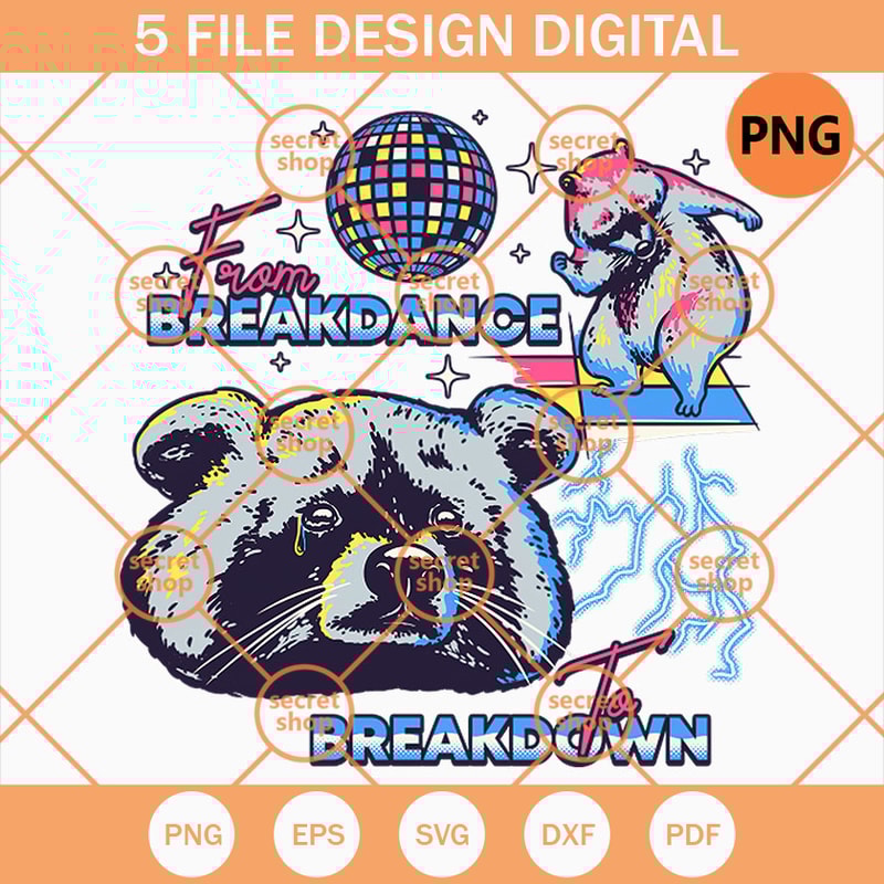 Raccoon From Breakdance PNG, The Mask Bandit To Breakdown PNG, Raccoon Dance PNG - SVG Secret Shop.jpg