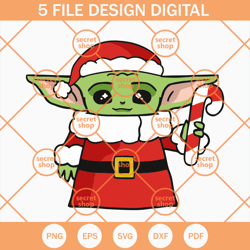 santa baby yoda svg, christmas svg, baby yoda svg, christmas star wars svg