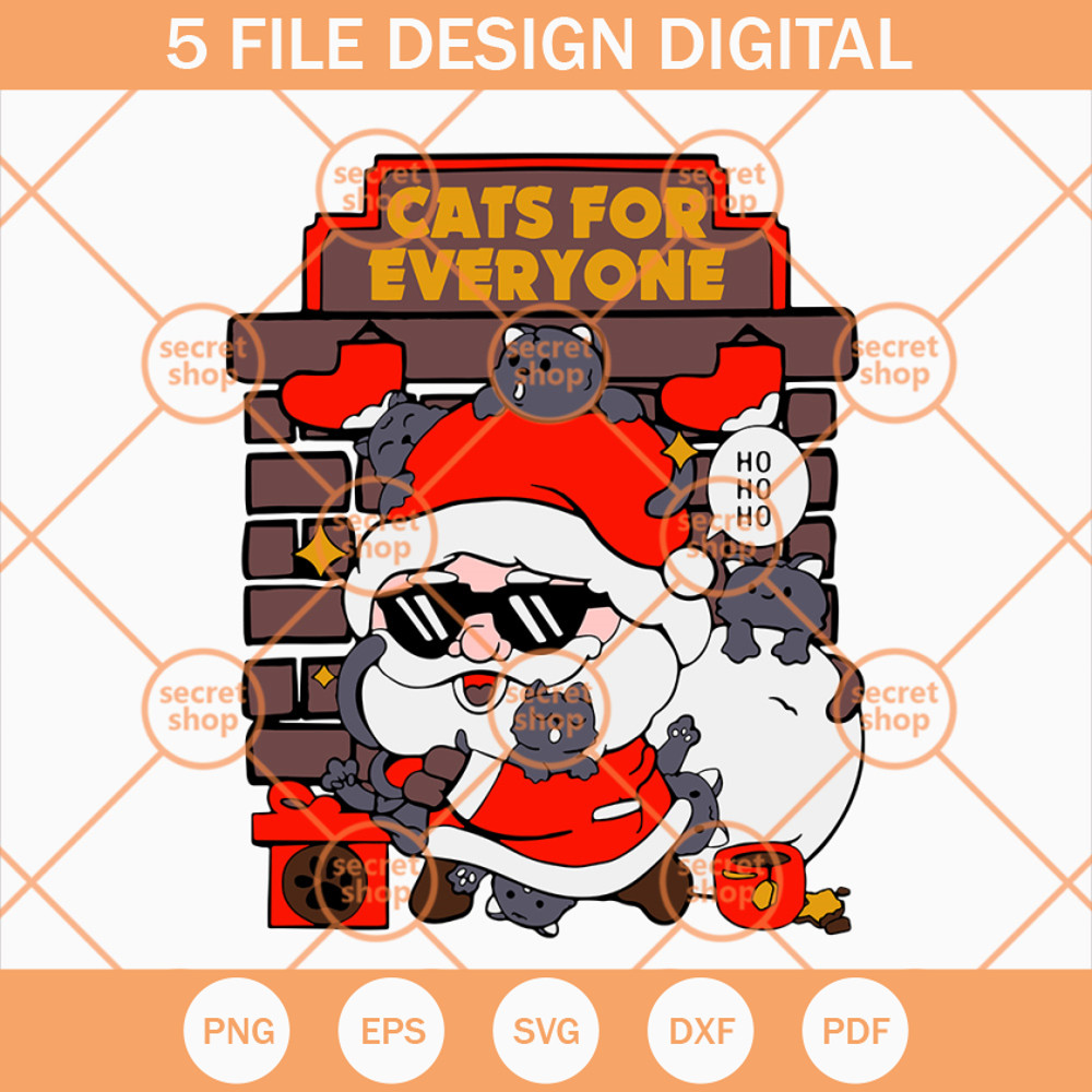 Santa Cats for Everyone SVG, Chibi Cute Santa Claus SVG, Xmas Box Gifts SVG - SVG Secret Shop.jpg