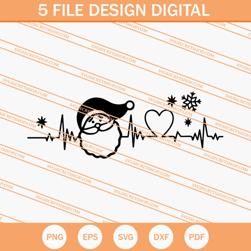 Santa Christmas Heartbeat SVG, Santa Christmas SVG, Santa SVG - SVG Secret Shop.jpg