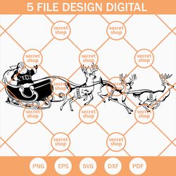 santa claus on sleigh svg, santa claus reindeer svg