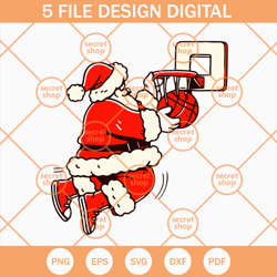santa dunking basketball svg, santa claus playing sport svg, xmas holiday svg,