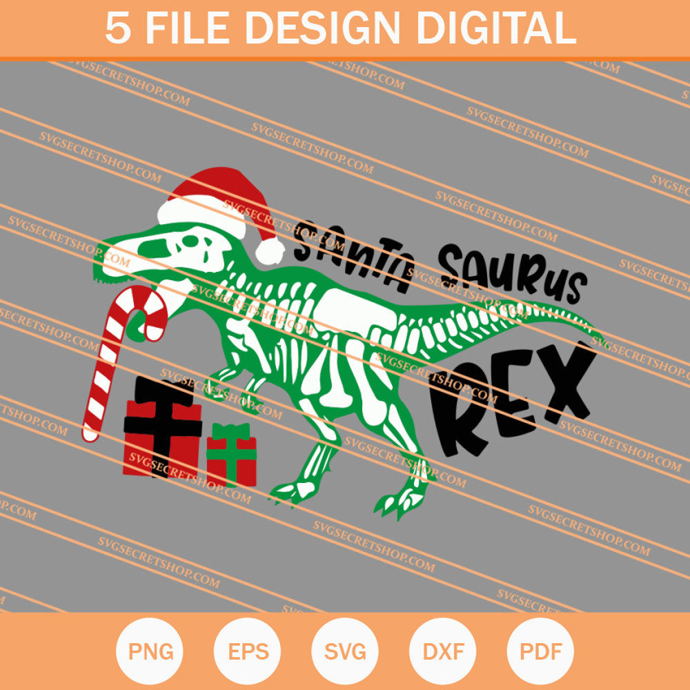 Santa Saurus Rex SVG, Christmas SVG, Santa SVG - SVG Secret Shop.jpg