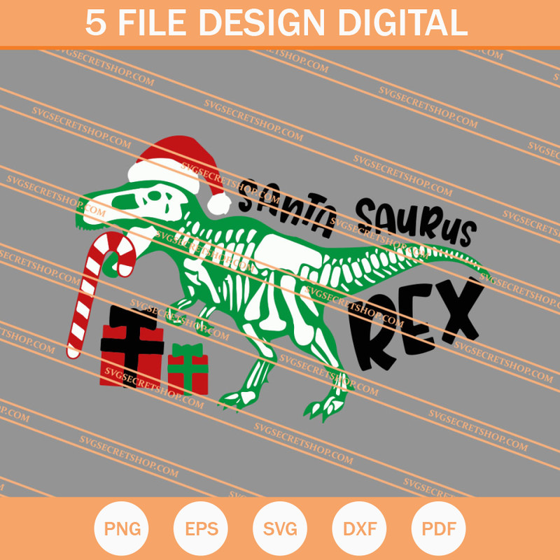 Santa Saurus Rex SVG, Christmas SVG, Santa SVG - SVG Secret Shop.jpg