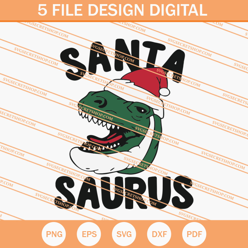 Santa Saurus SVG, Christmas SVG, Santa SVG, Dinosaur SVG - SVG Secret Shop.jpg