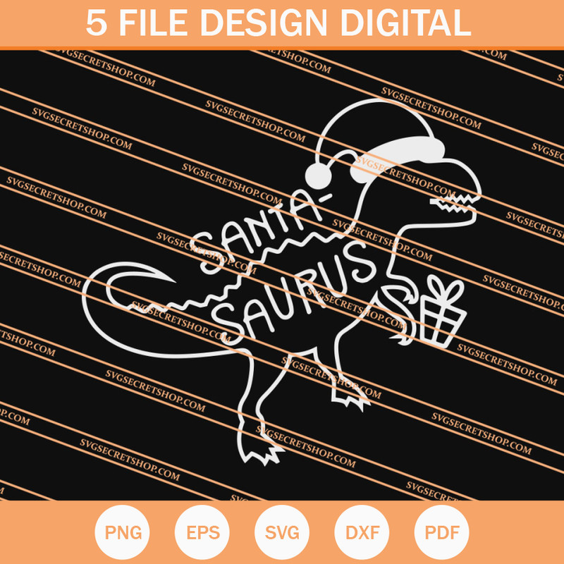 Santa Saurus SVG, Christmas SVG, T Rex SVG, Animal SVG - SVG Secret Shop.jpg