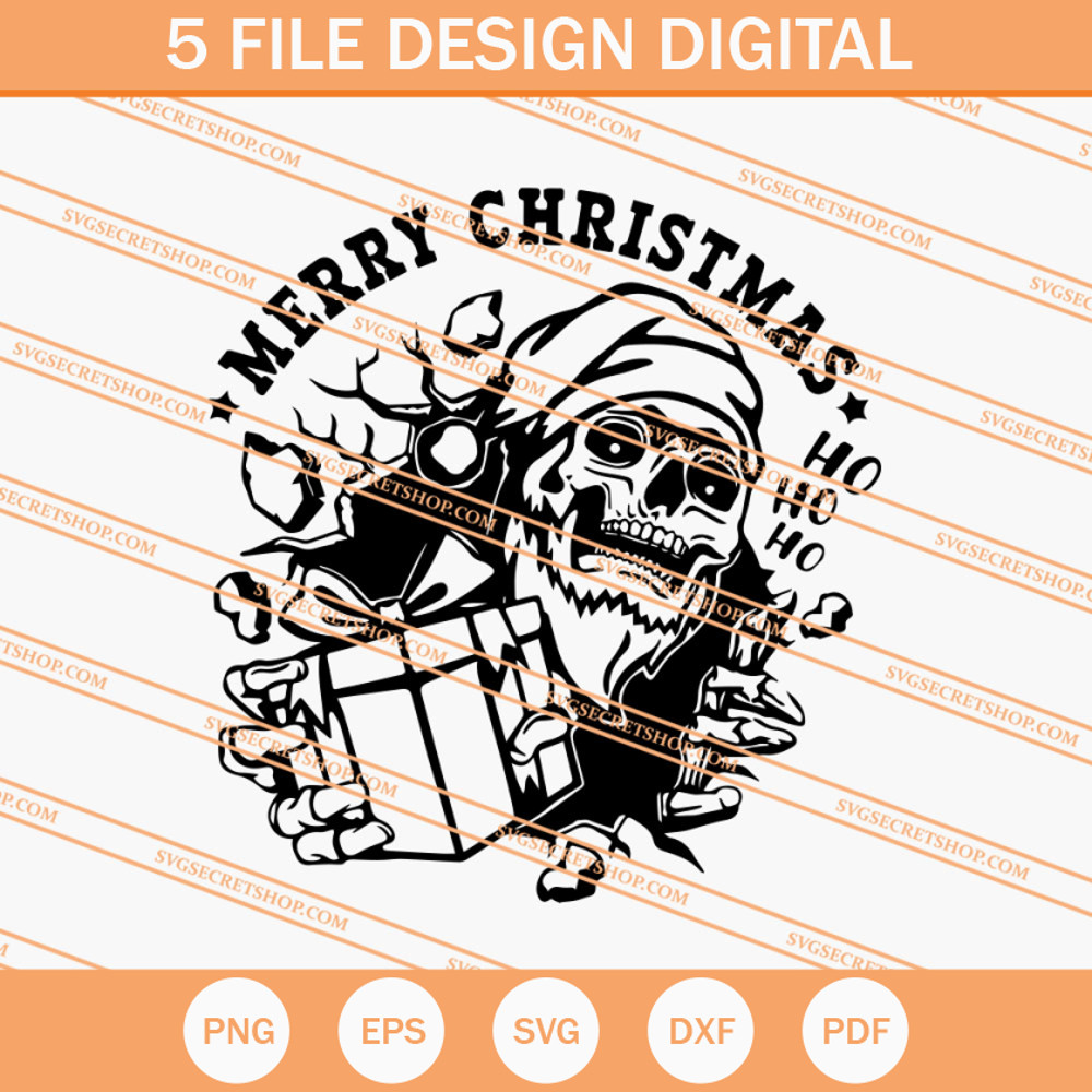 Santa Skull SVG, Skull SVG, Santa Christmas SVG, Christmas SVG - SVG Secret Shop.jpg