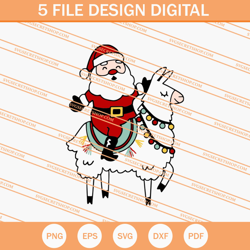 Santa With Llama SVG, Llama SVG, Animal SVG, Christmas SVG - SVG Secret Shop.jpg