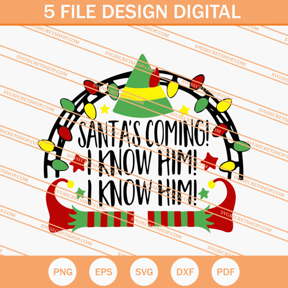 Santa's Coming I Know Him SVG, Santa Christmas SVG - SVG Secret Shop.jpg