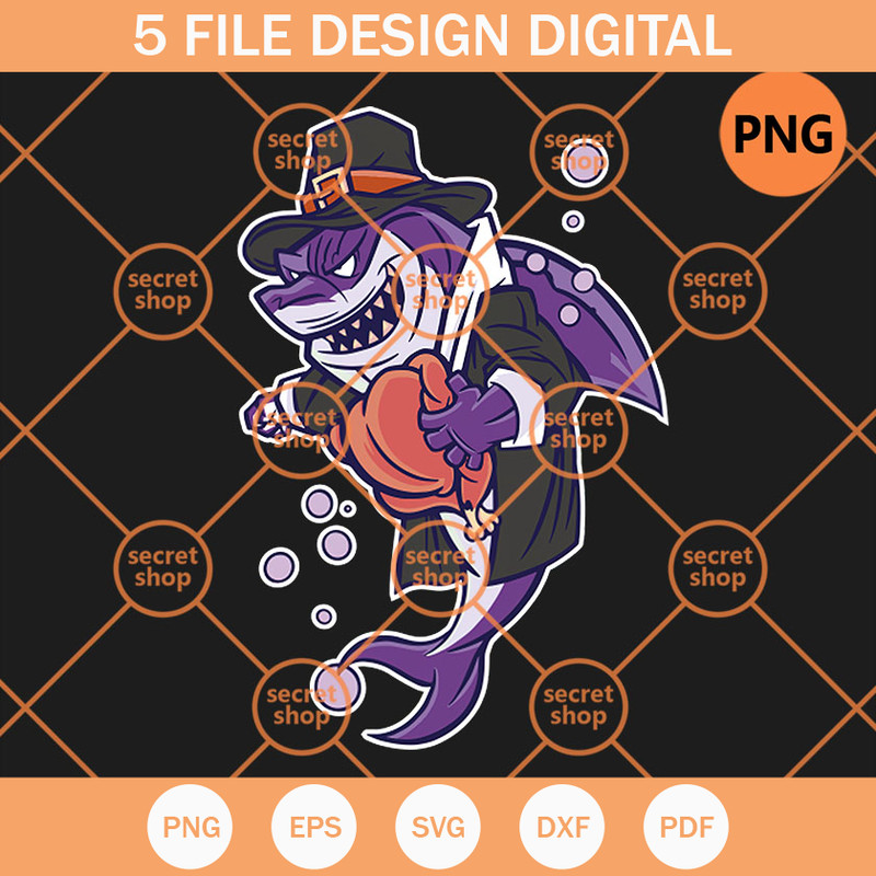 Shark With Turkey Thanksgiving PNG, Xmas Characters PNG, Thanksgiving PNG - SVG Secret Shop.jpg