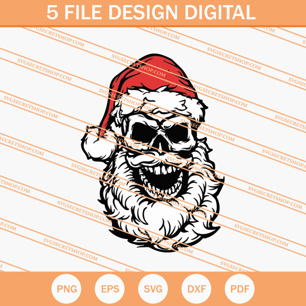 Skull Santa SVG, Skull SVG, Santa SVG, Christmas SVG - SVG Secret Shop.jpg