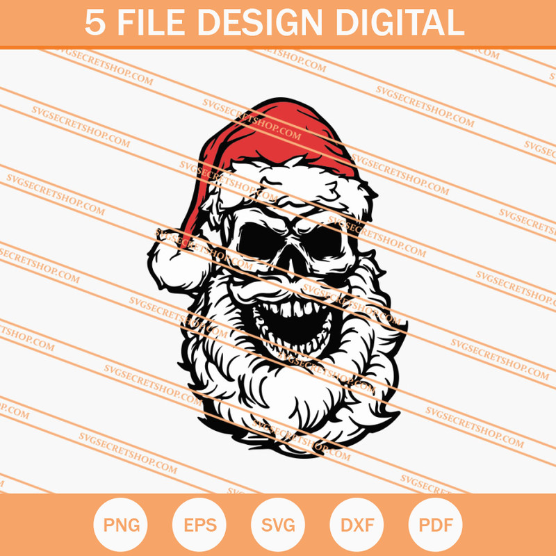 Skull Santa SVG, Skull SVG, Santa SVG, Christmas SVG - SVG Secret Shop.jpg