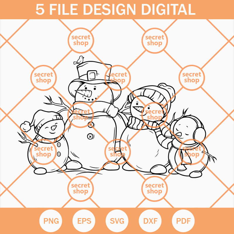 Snowman Family SVG, Snowman SVG, Snowman Clipart SVG, Snowman Stock SVG - SVG Secret Shop.jpg