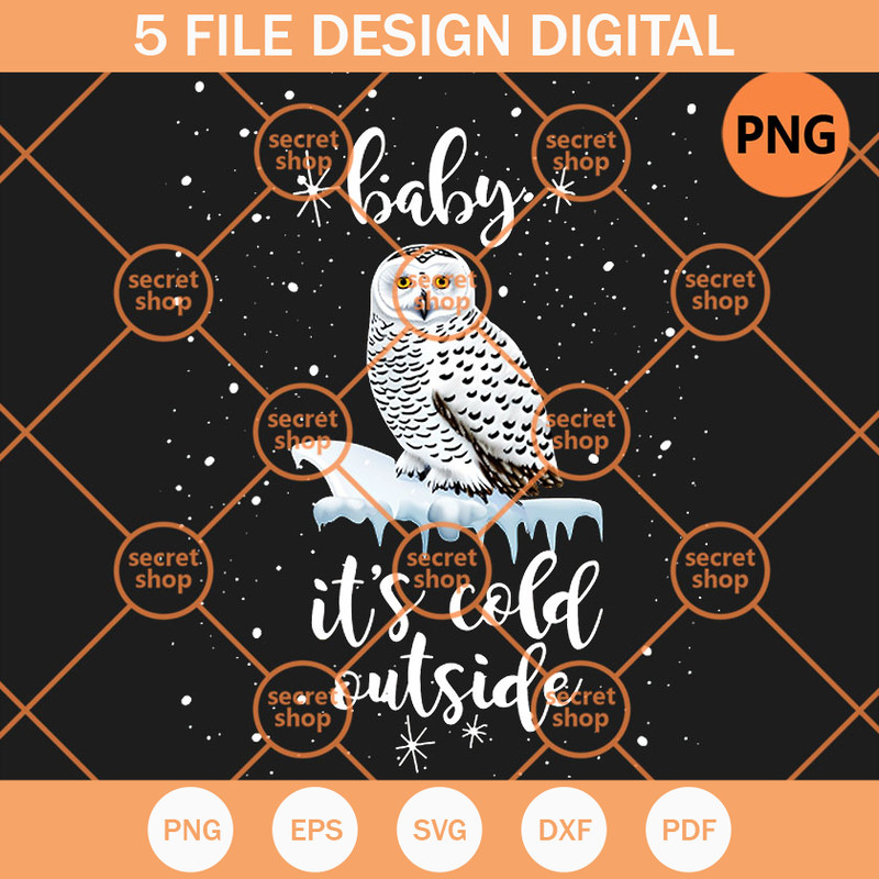 Snowy Owl Baby PNG, It's Cold Outside PNG, Gypsy Owl Vinyl PNG - SVG Secret Shop.jpg