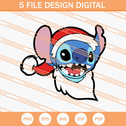 Stitch Santa SVG, Stitch SVG, Santa SVG, Christmas SVG