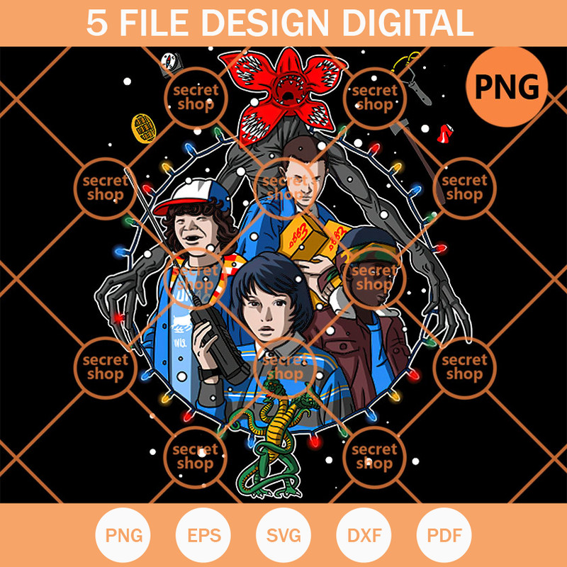 Stranger Things Christmas PNG, Stranger Things Character PNG, Merry Christmas Ornament PNG - SVG Secret Shop.jpg