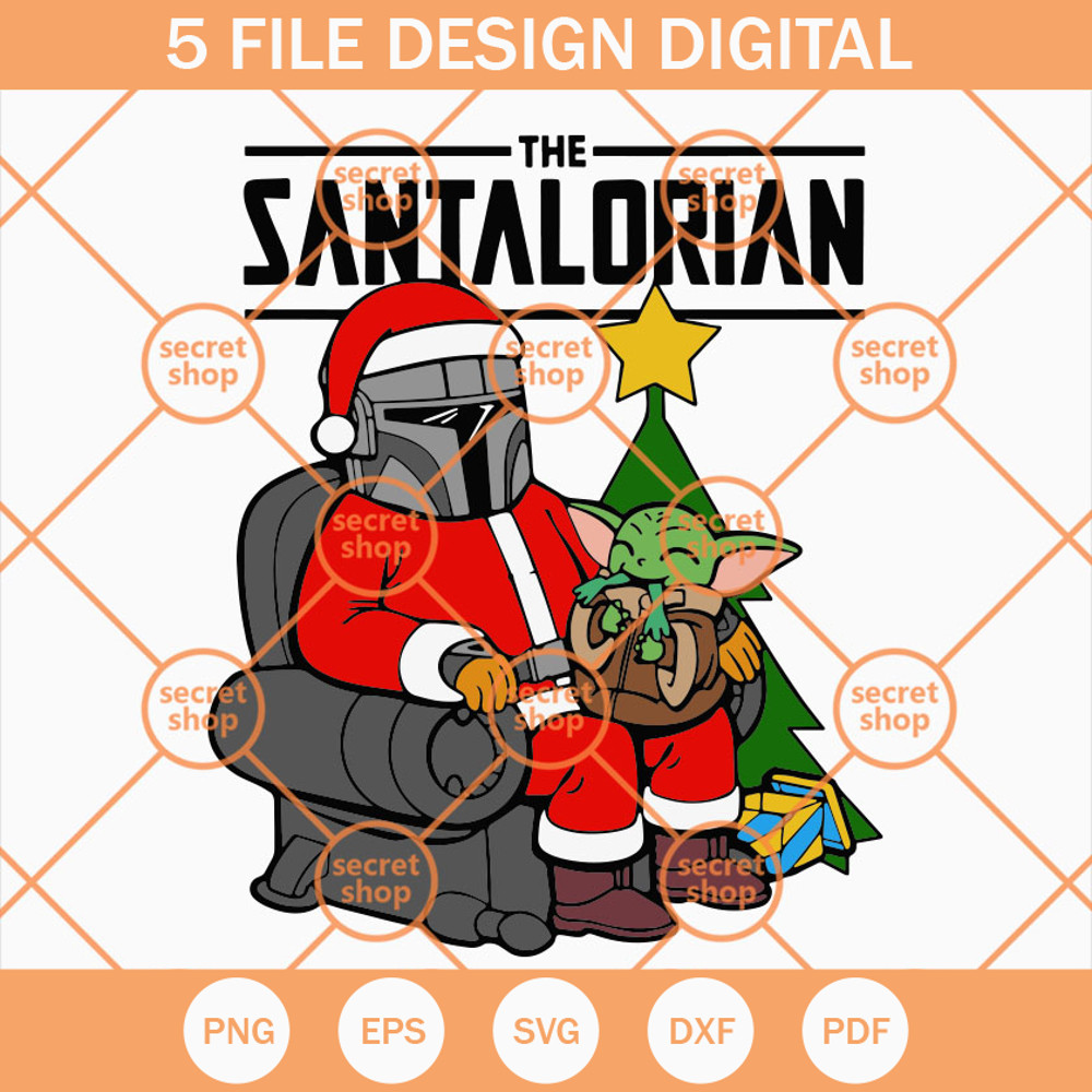 The Santalorian SVG, Mandalorian SVG, Christmas Star Wars SVG, Merry Christmas SVG - SVG Secret Shop.jpg