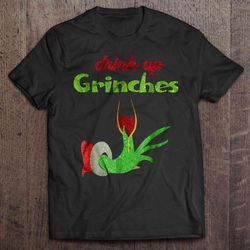 drink up grinches glitter wine grinch hand christmas sweater gift top