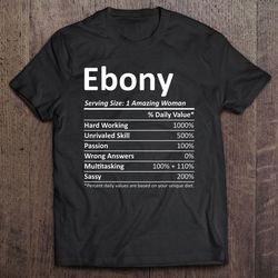 ebony nutrition personalized name funny christmas gift idea tshirt
