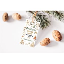 editable winter wonderland birthday favor tag winter onederland christmas birthday favor tags winter wonderland party ta