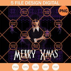 wednesday addams , merry xmas jumper , wednesday cross armed