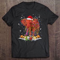 elephant santa hat christmas lights gift top