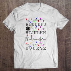 emt alphabet christmas lights tshirt